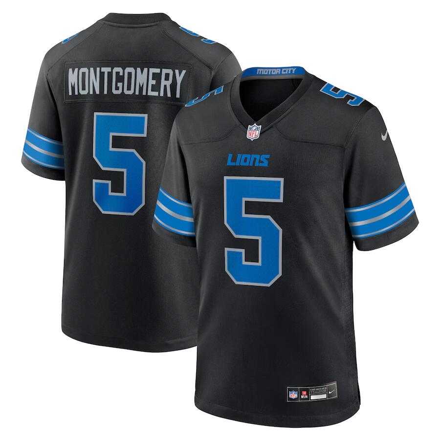 Men & Women & Youth Detroit Lions #5 David Montgomery Black 2nd Alternate Stitched Jersey->cleveland browns->NFL Jersey